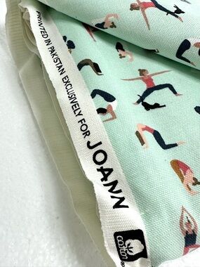Yoga Around Exclusive Joann’s Fabric Cotton Print NEW 4.5 yards